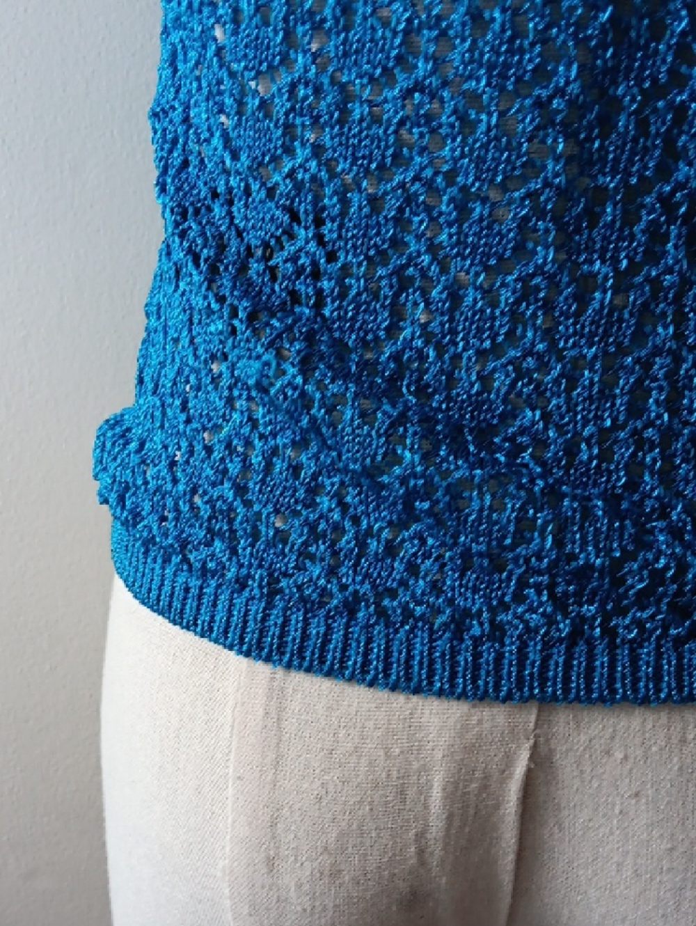 Guess Bright Blue Crochet Halter Tank - Picture 6 of 8